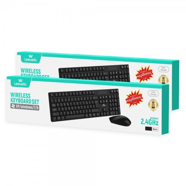 Leewello YPX-035 Ασύρματο Σετ Πληκτρολόγιο & Ποντίκι Ελληνικό